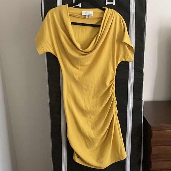 Lacoste + Malandrino NWOT Draped Dress with Short Sleeves and Cowl Neck. Size S. - Picture 1 of 6